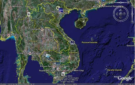 Bản đồ vệ tinh trực tuyến thông qua tranh vẽ